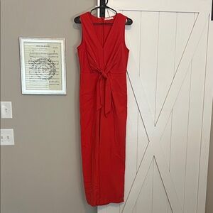 Chic Red Sleeveless V-Neck Jumpsuit